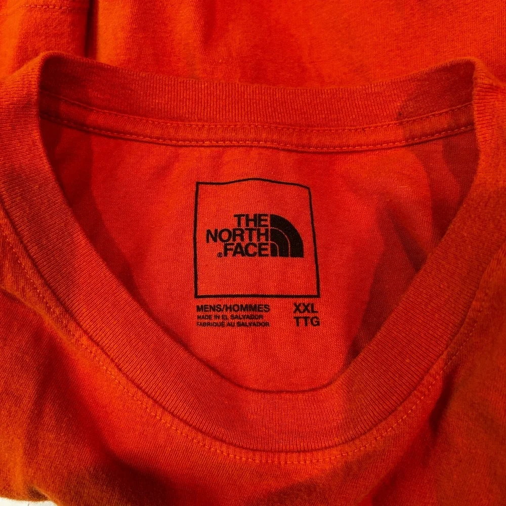 The North Face XXL‎ Cotton T-Shirt Orange with White Graphics Tee